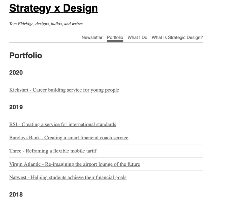 2020 The old strategyxdesign Website